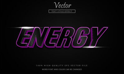 Energy text effect editable 3d style