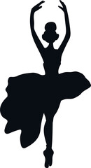 Watercolor dancing pretty ballerina. Watercolor hand drawn illustration. Can be used for cards or posters. With white isolated background. Young  pretty ballerina women.