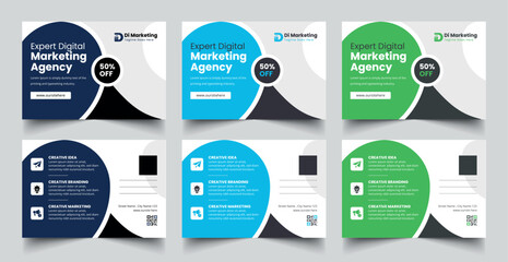 Corporate business or marketing agency EDDM postcard Template