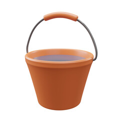 3d render of bucket sand isolated on transparent background