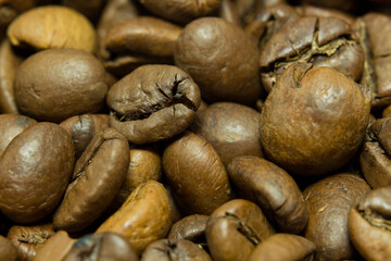 Café en grano recien tostado
