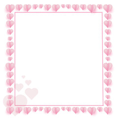 pink heart frame background vector