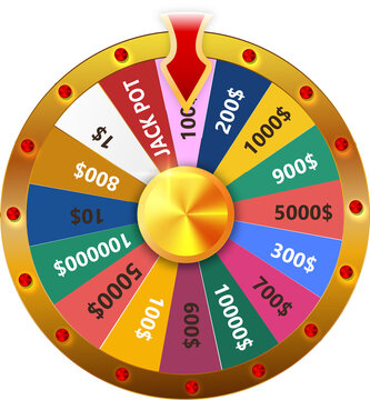 Fortune wheel for gambling and lottery win concept. Wheel fortune for game and win jackpot.