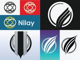 set of symbols and logos for business  with vector shapes customizable