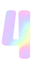 Colorful gradient Alphabet number 4