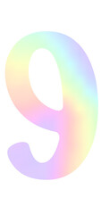 Colorful gradient Alphabet number 9