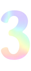 Colorful gradient Alphabet number 3