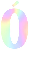 Colorful gradient Alphabet letter Ó