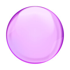 Hot pink transparent bubble or round drop isolated on white background. Vector illustration