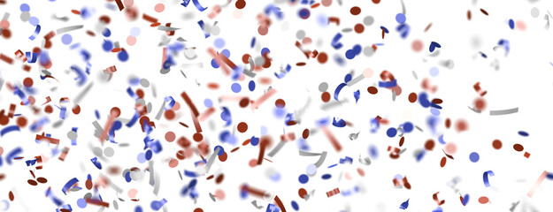 Confetti - Festive background with confetti in the shape of Confetti in the color of the American flag. US independence day.