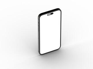 Mockup - 3d render illustration hand holding the white smartphone