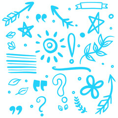 Blue Swirls and Swooshes Vector Accent Line Work