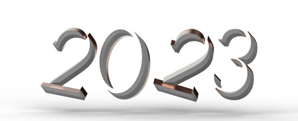 Year as Number - 2023 text flyer design on graphic