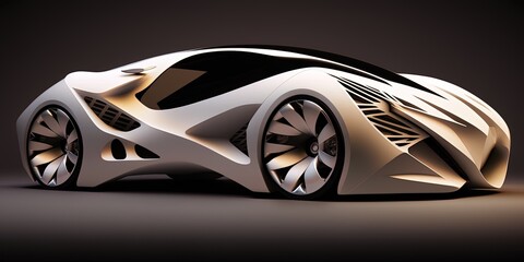 Obraz na płótnie Canvas beautiful futuristic car in studio lighting, generative AI