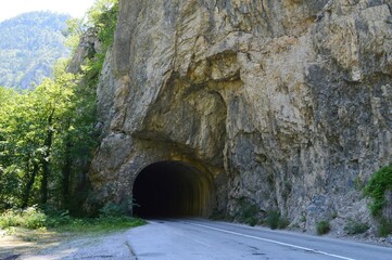 road tunnel in the rock