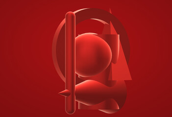 colorful geometric figures, illustration