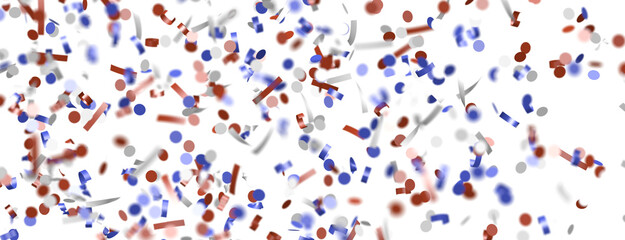 Confetti - White banner with colorful Confetti.