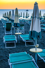 lounge chairs at a beach