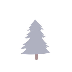Purple christmas tree isolated on white background.