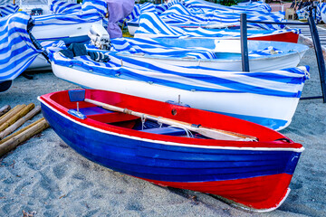 typical small fishing boat in italy