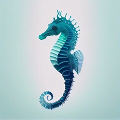 A minimalistic illustration of a seahorse generative AI