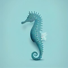 Fototapeta premium A minimalistic illustration of a seahorse generative AI