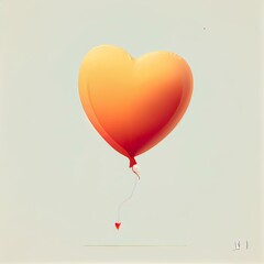A clean and simple illustration of a heart-shaped balloon generative AI