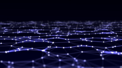 Network connection modern technology. Abstract plane structure with points and lines. Digital futuristic background or wallpaper. Big data visualization. 3D rendering.