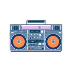Fototapeta na wymiar Vector image of a classic Boombox or Ghetto Blaster. Inspired by the JVC RC-M90 model in various colors