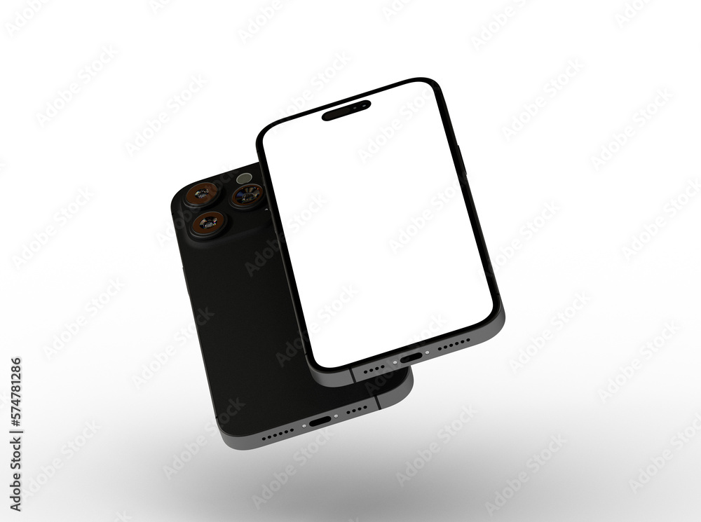 Poster mock up of smartphone - 3d rendering