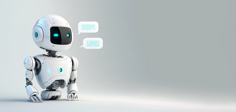 cute white System Artificial intelligence ChatGPT Chat Bot AI , Technology smart robot Ai Chat GPT application software , robot application Chat GPT