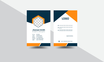 Professional modern id card template, Corporate employee identity badge, Creative id card design for your company employee, ID card layout.