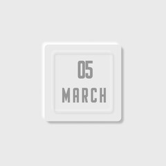 Calendar page with March 5th date 