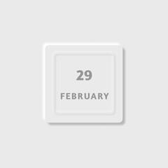 Calendar page with February 29th date 