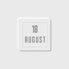 Calendar page with August 18th date 