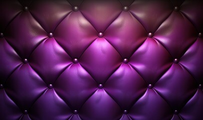  a purple leather upholstered wallpaper with a diamond pattern and rivets on the top of it, with a black background.  generative ai