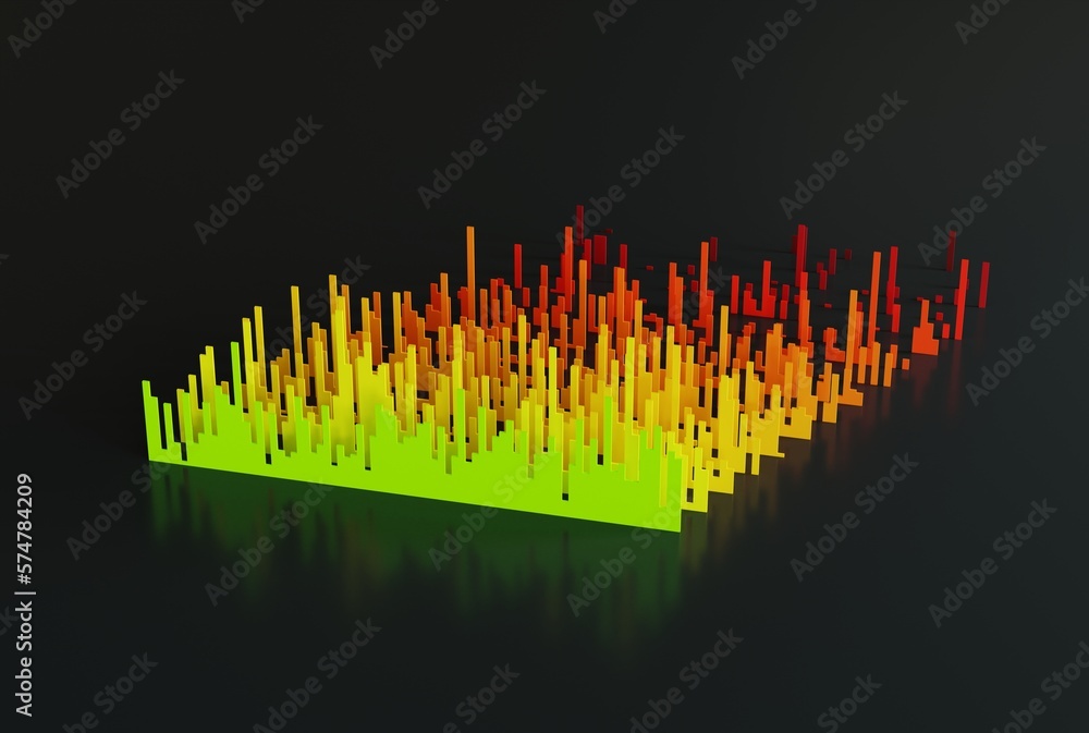 Poster abstract shapes in the form of bar graphs in random values. financial and business concept, presenti