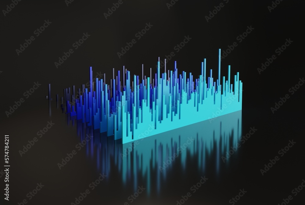 Poster abstract shapes in the form of bar graphs in random values. financial and business concept, presenti