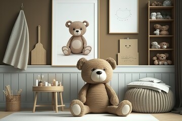 Teddy bear soft toy with interior