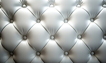  a close up of a white leather upholstered. background, pattern.  generative ai