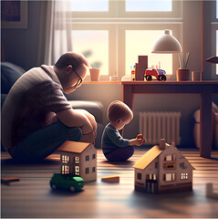 father and son playing together - artificial intelligence