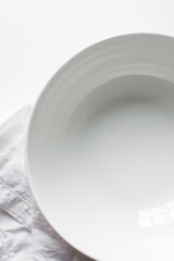 Top view of a white ceramic mixing bowl	