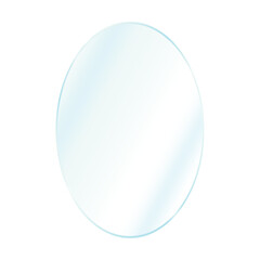 Round glass surface, transparent realistic glass plate. Acrylic or plastic textured translucent frame. Png