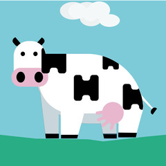 dibujo de vaca lechera en el campo