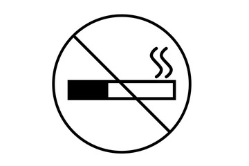 No smoking, forbidden zone cigarette sign vector icon on a white background. Smoking not allowed, Smoking not allowed, stop smoking.