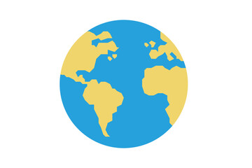 Earth color icon globe illustration on a white background. Vector.
