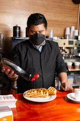 Precision and delicacy in waffles and coffee preparation