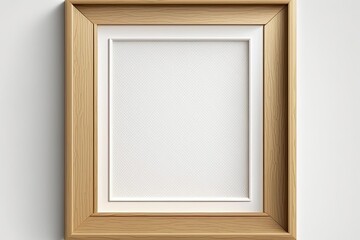 Empty wooden frame on white. Generative AI