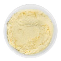 Tangerine Powder on transparent background (selective focus; close-up shot)