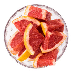 Fototapeta na wymiar Sliced Grapefruit on transparent background (close-up shot)